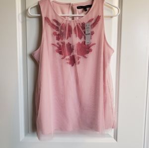 NWT WHBM sleeveless pink with overlay top